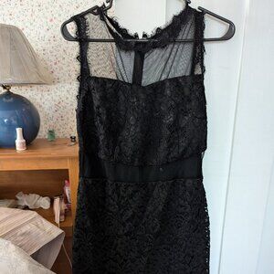 Black lined lace dress